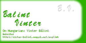 balint vinter business card