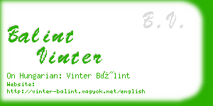 balint vinter business card